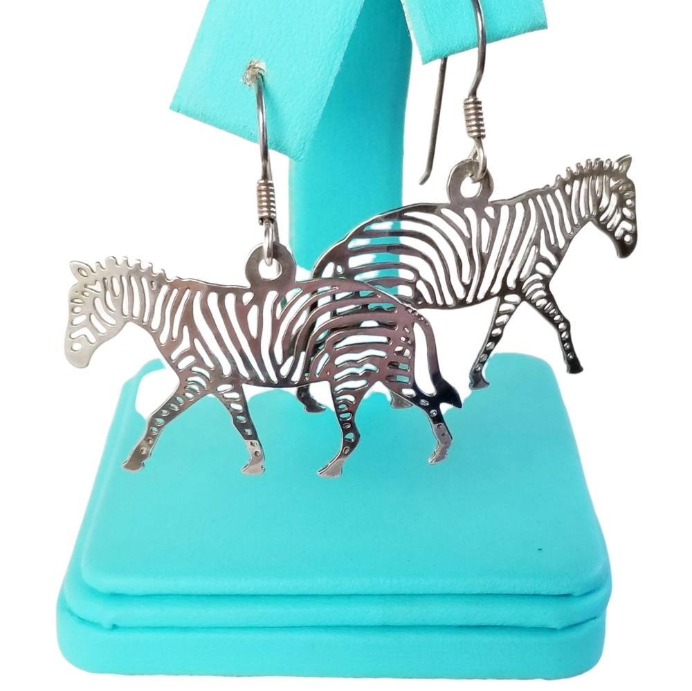 Zebra Cut Out Dangle Earrings